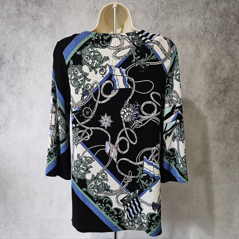 Chicos Travelers 3/4 Sleeve Nautical Tunic - Picture 7 of 12